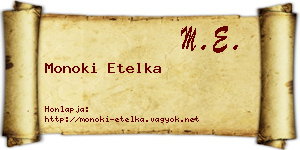 Monoki Etelka névjegykártya